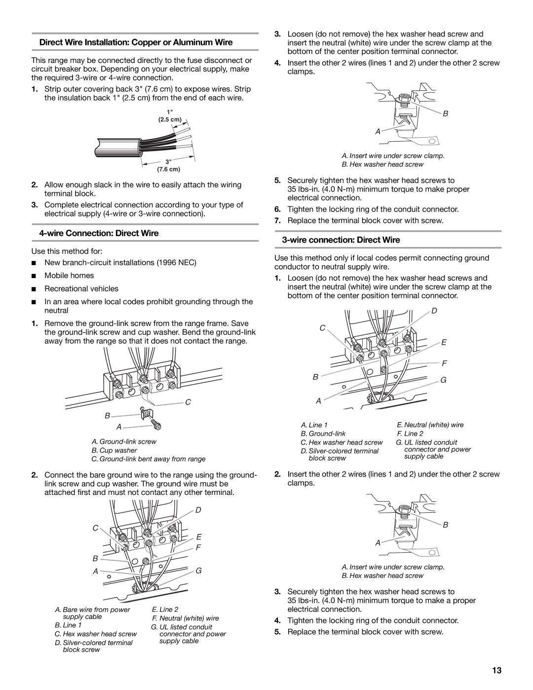 KitchenAid W10440551A Direct Wire Installation Copper or Aluminum Wire, Wire Connection Direct Wire 