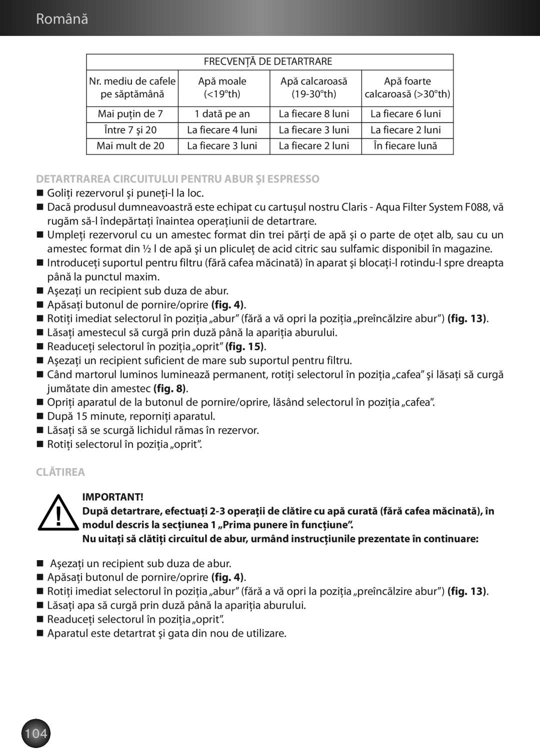 KitchenAid XP2240 manual 104, Clătirea 