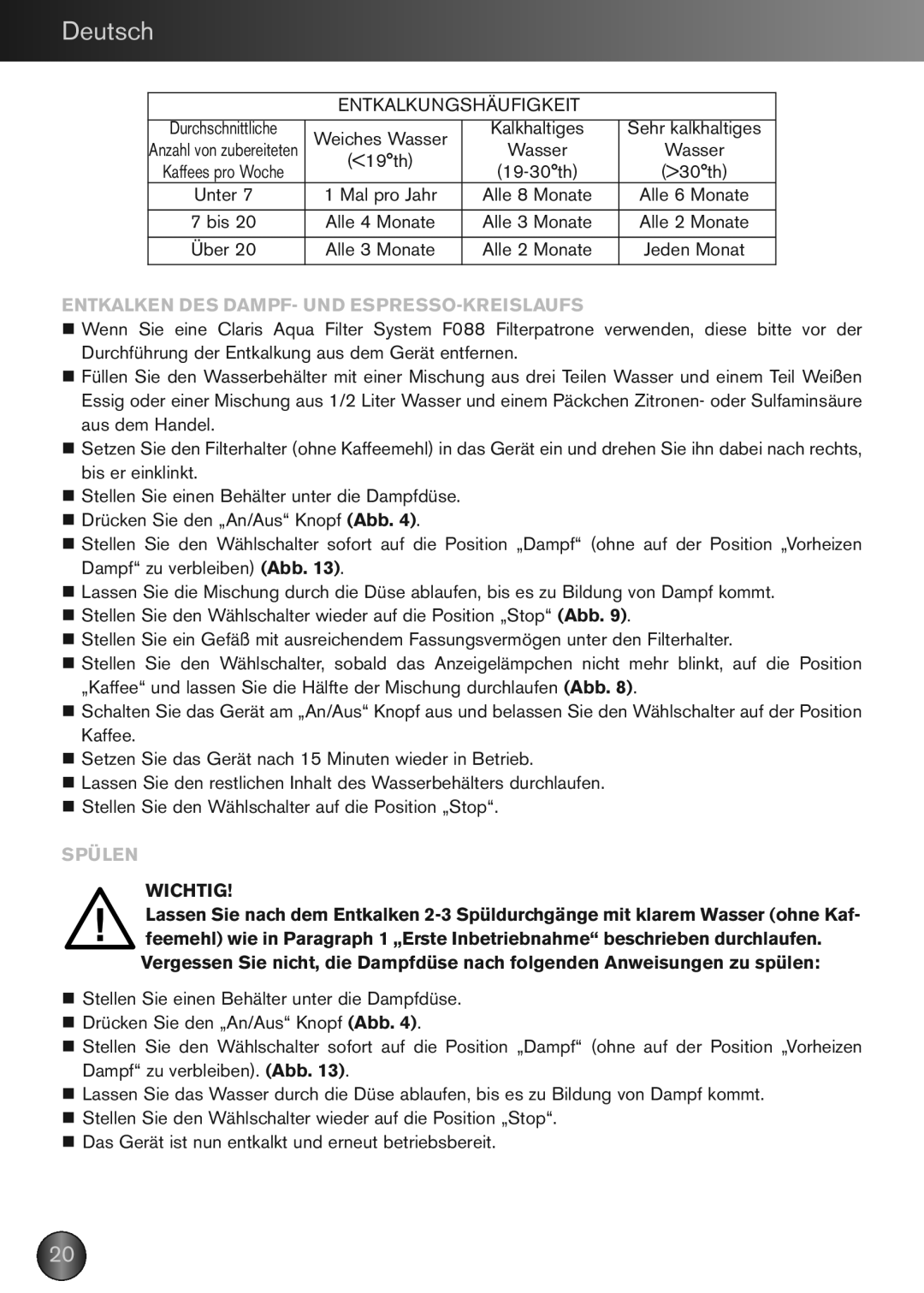 KitchenAid XP2240 manual Spülen 