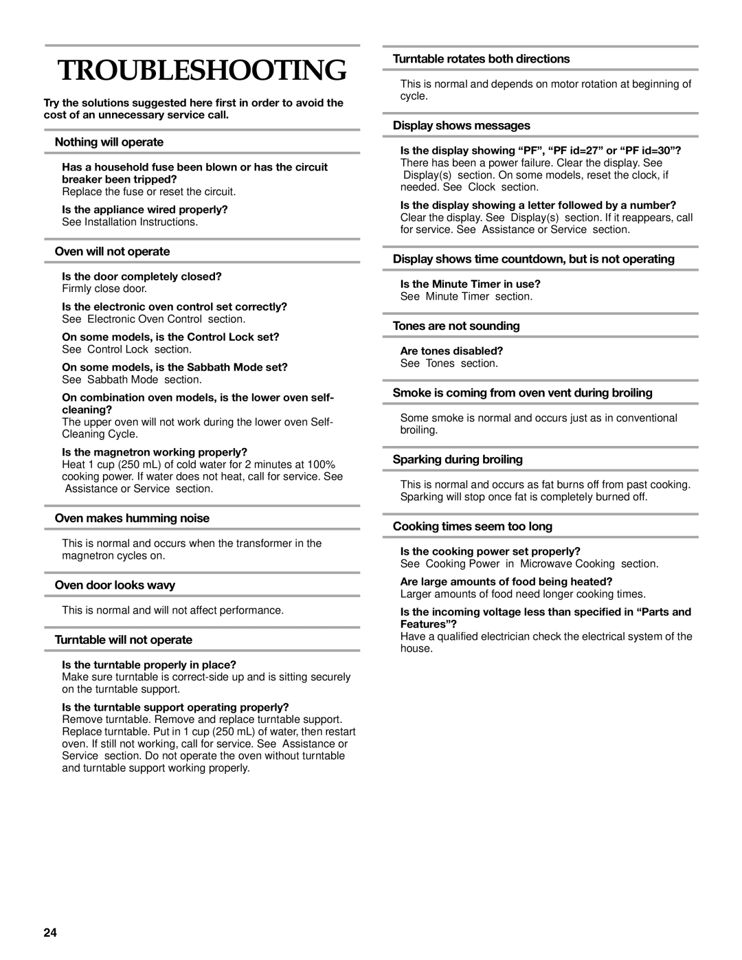 KitchenAid YKBHC109, YKEHC309, KEHC379, KBHC179 manual Troubleshooting 