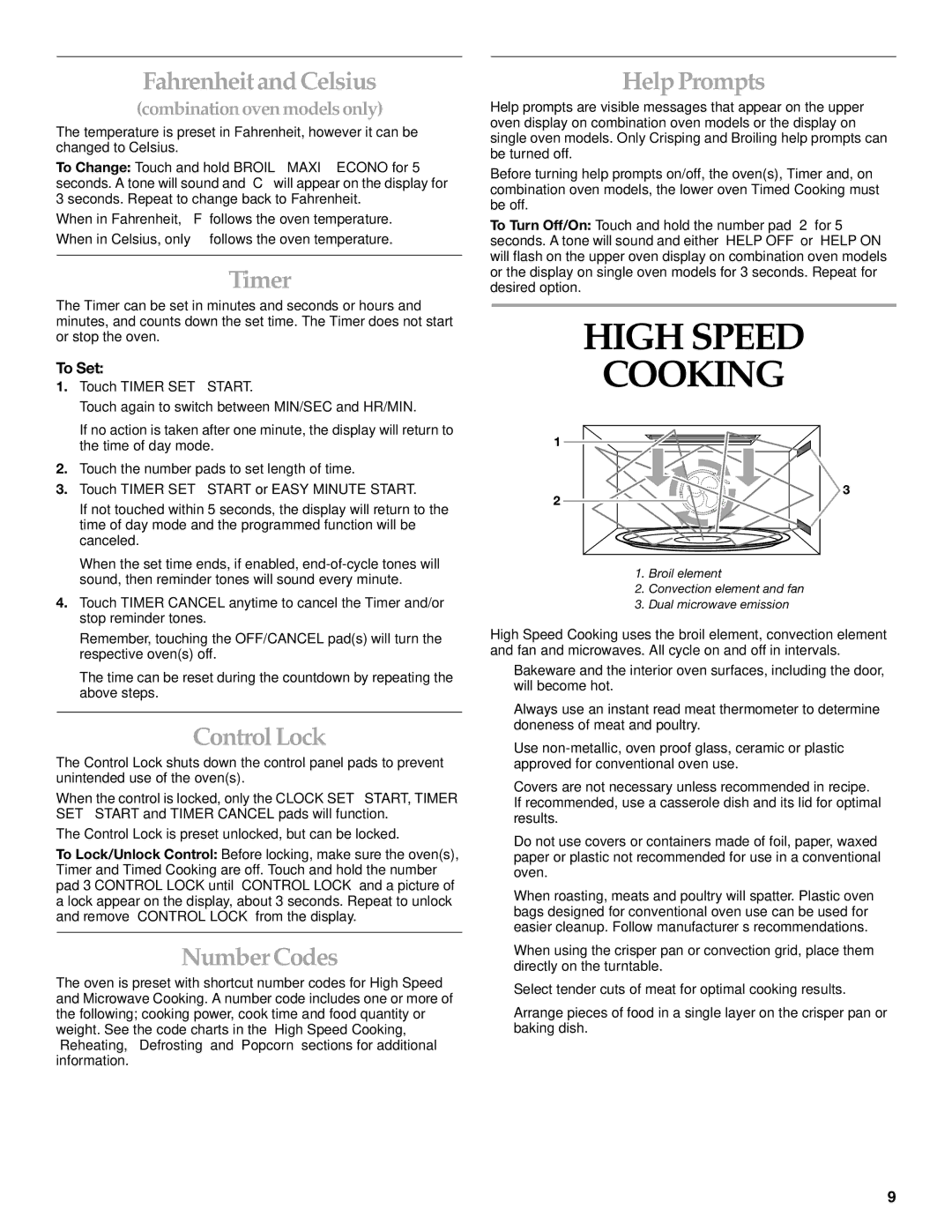 KitchenAid KEHC379, YKBHC109, YKEHC309, KBHC179 manual High Speed Cooking 