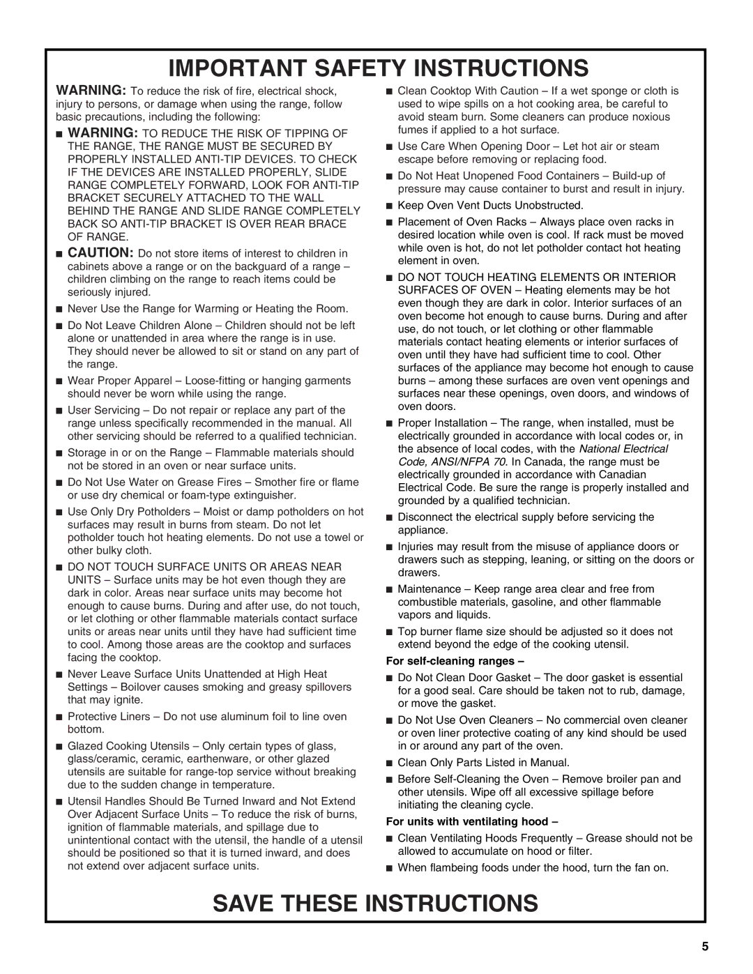 KitchenAid YKDRP767, YKDRP707 manual Important Safety Instructions 