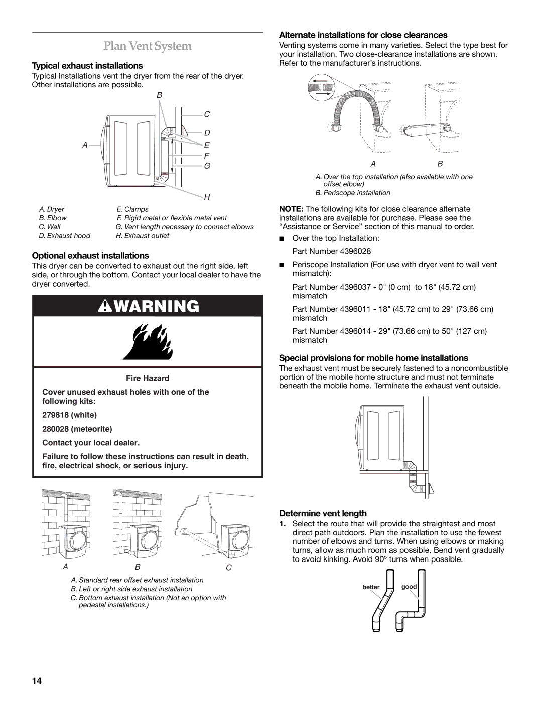 KitchenAid YKEHS01P manual Plan Vent System 