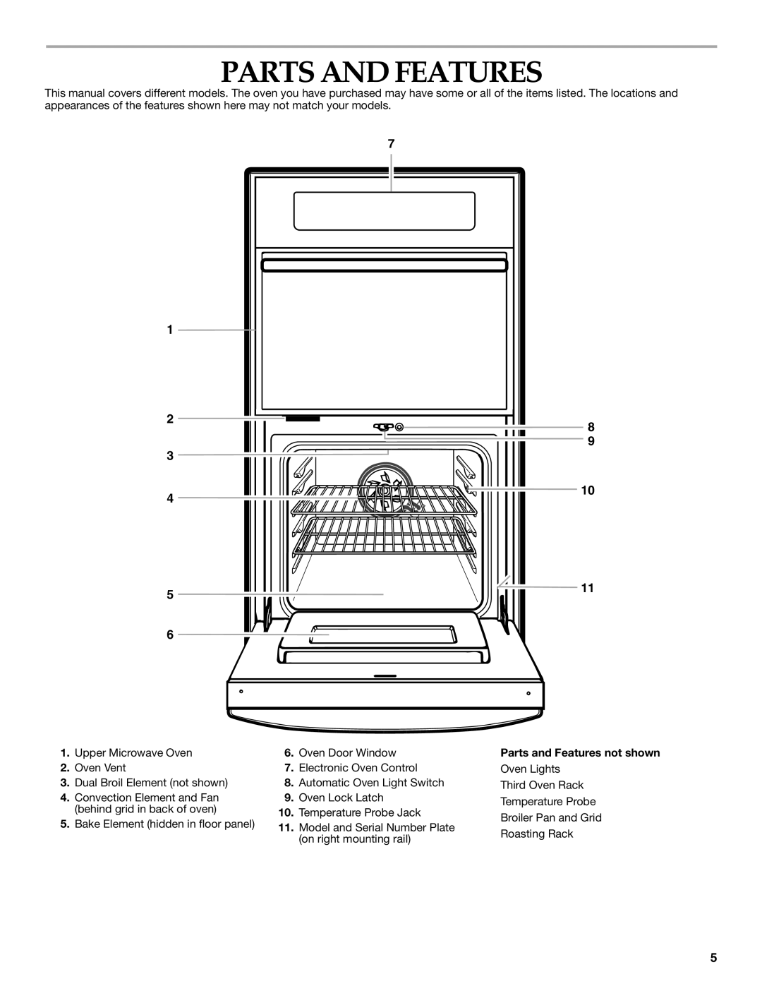 KitchenAid YKEMC307, YKEMC308, KEMC377 manual Parts and Features 