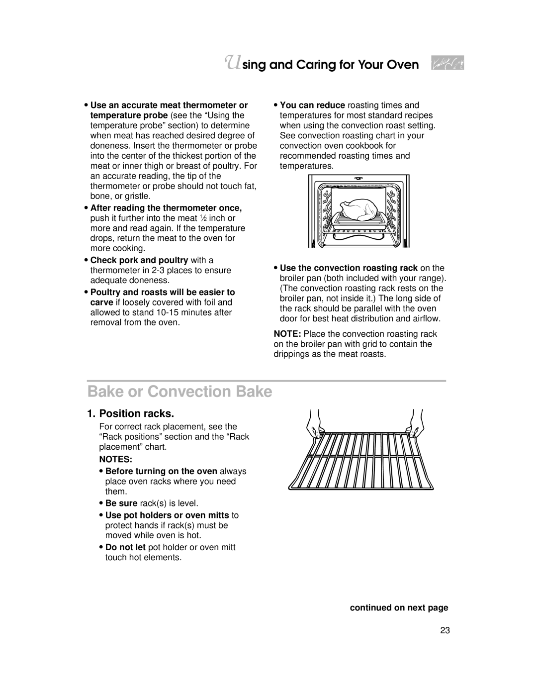 KitchenAid KERI500, KERC500, KERS507, KERC507, YKERI500, YKERC500, YKERS507, YKERC507 warranty Bake or Convection Bake 