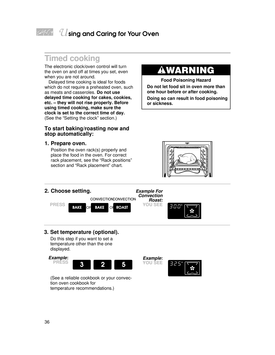 KitchenAid YKERI500, YKERC500 warranty Timed cooking, Choose setting 