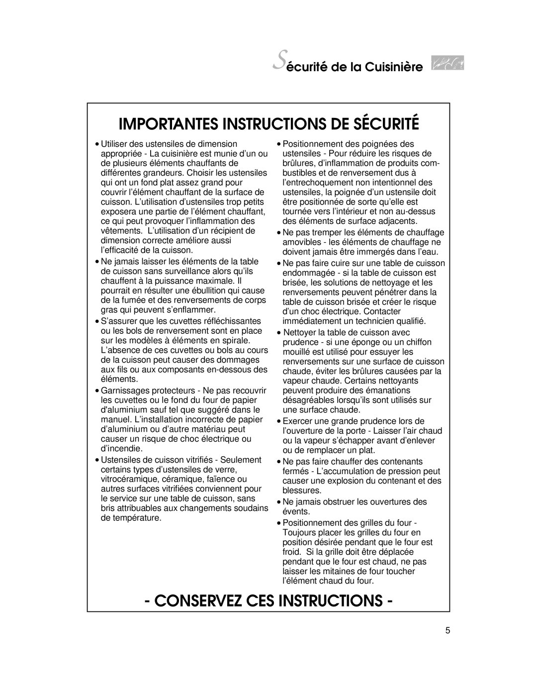 KitchenAid YKERC500, YKERI500 warranty Importantes Instructions DE Sécurité 