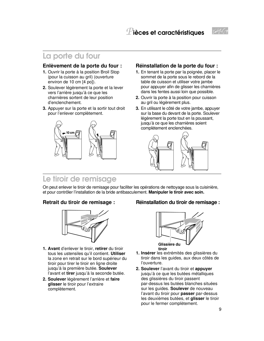 KitchenAid KERI500, KERC500, KERS507, KERC507, YKERI500, YKERC500, YKERS507, YKERC507 warranty La porte du four 