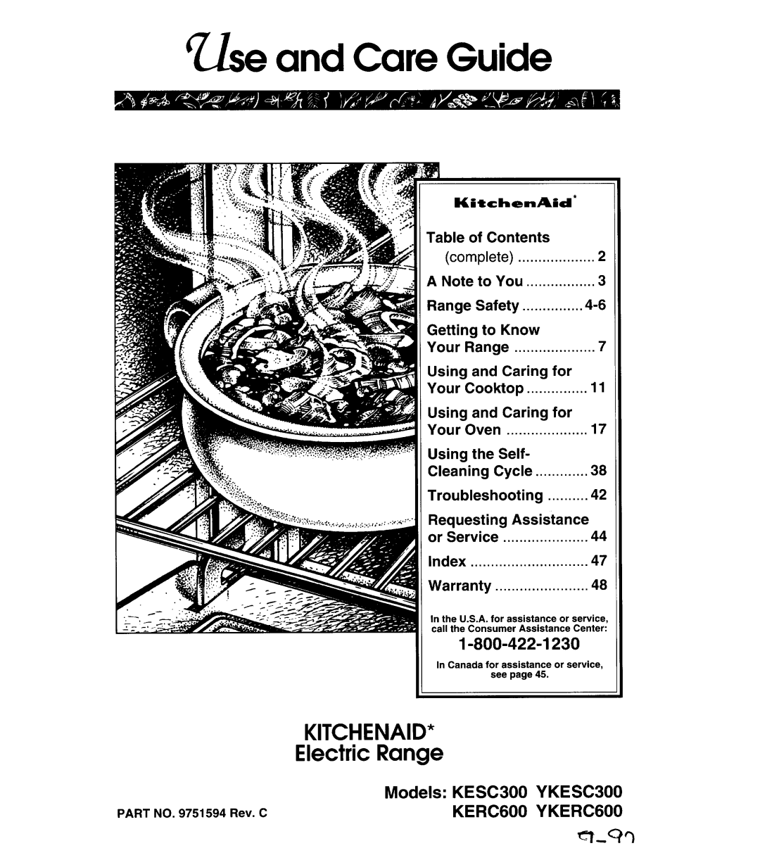KitchenAid YKERC600, YKESC300 manual 