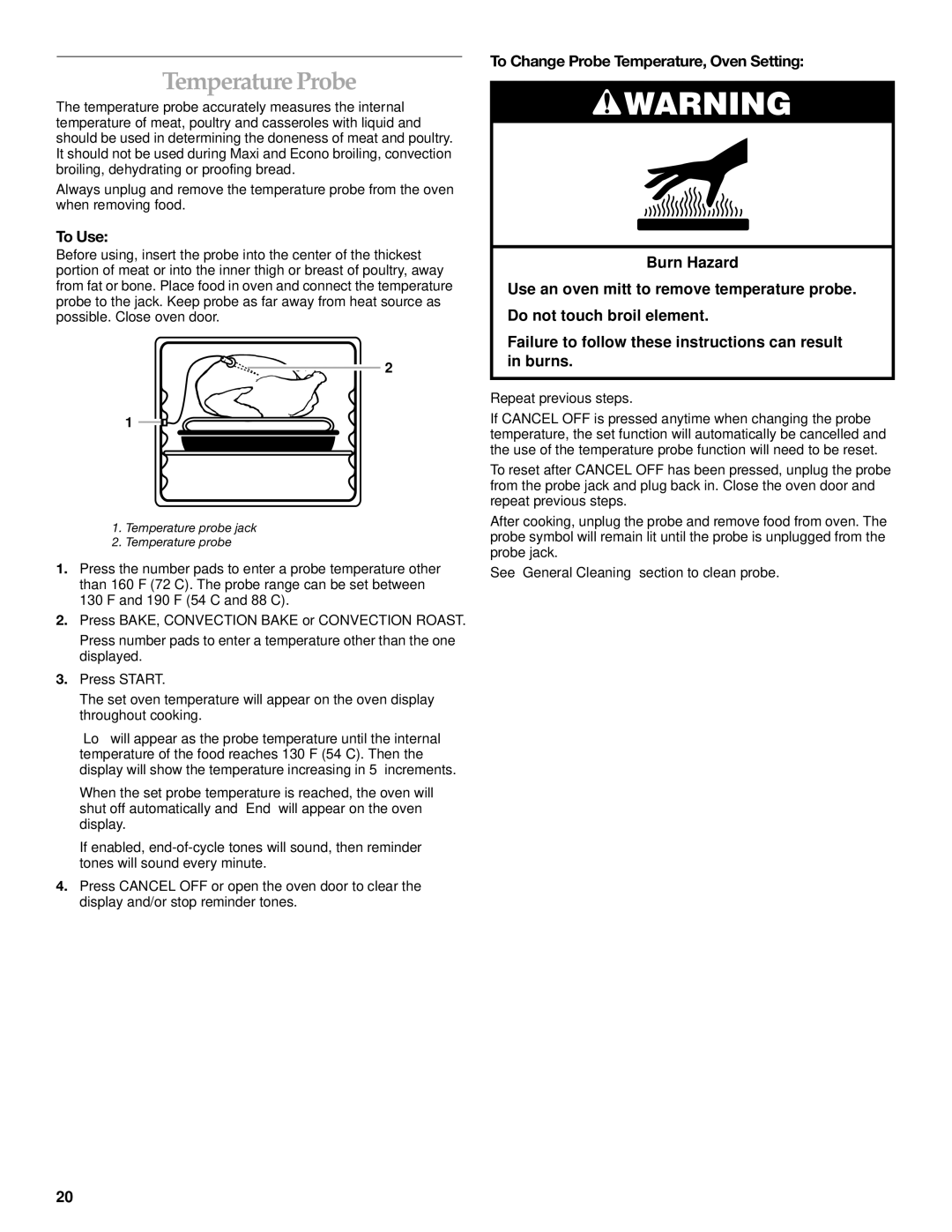 KitchenAid YKESC307, YKERC607, YKESH307 manual TemperatureProbe 