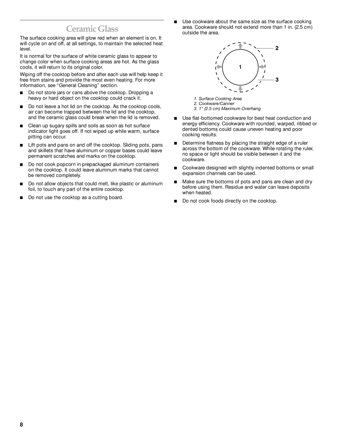 KitchenAid YKESC307, YKERC607, YKESH307 manual Ceramic Glass 