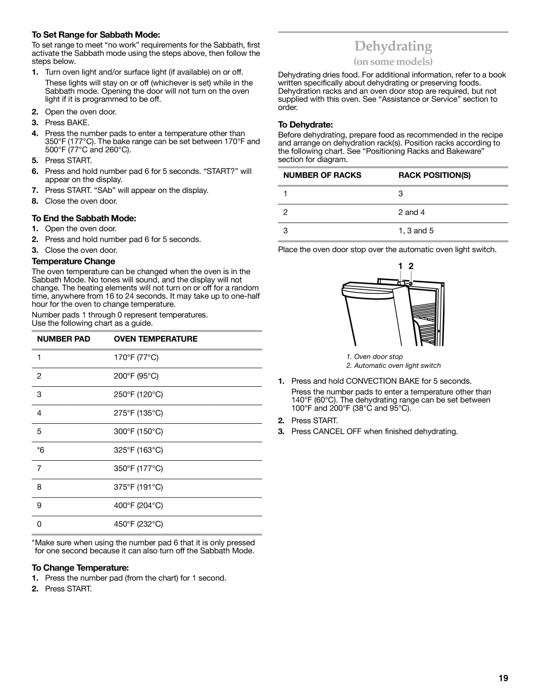 KitchenAid KGRT600, YKGST307, YKGSC308, YKGRT607, KGST300, YKGRC608 manual Dehydrating 