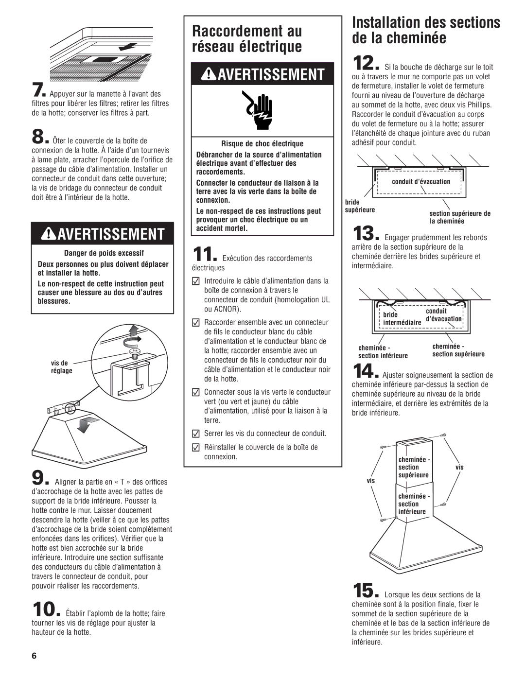 KitchenAid 30" (76.2 cm) 36" (91.4 cm) 48" (121.9 cm) Wall-Mount Canopy Range Hood installation instructions Bride Conduit 