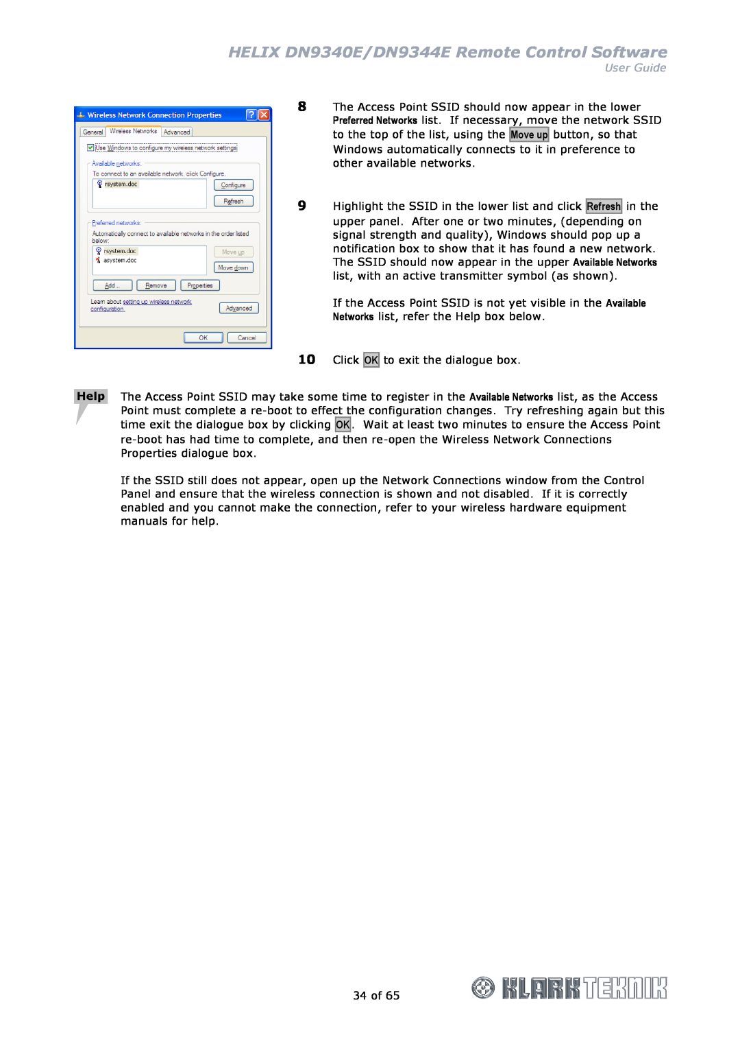 Klark Teknik manual HELIX DN9340E/DN9344E Remote Control Software, User Guide 