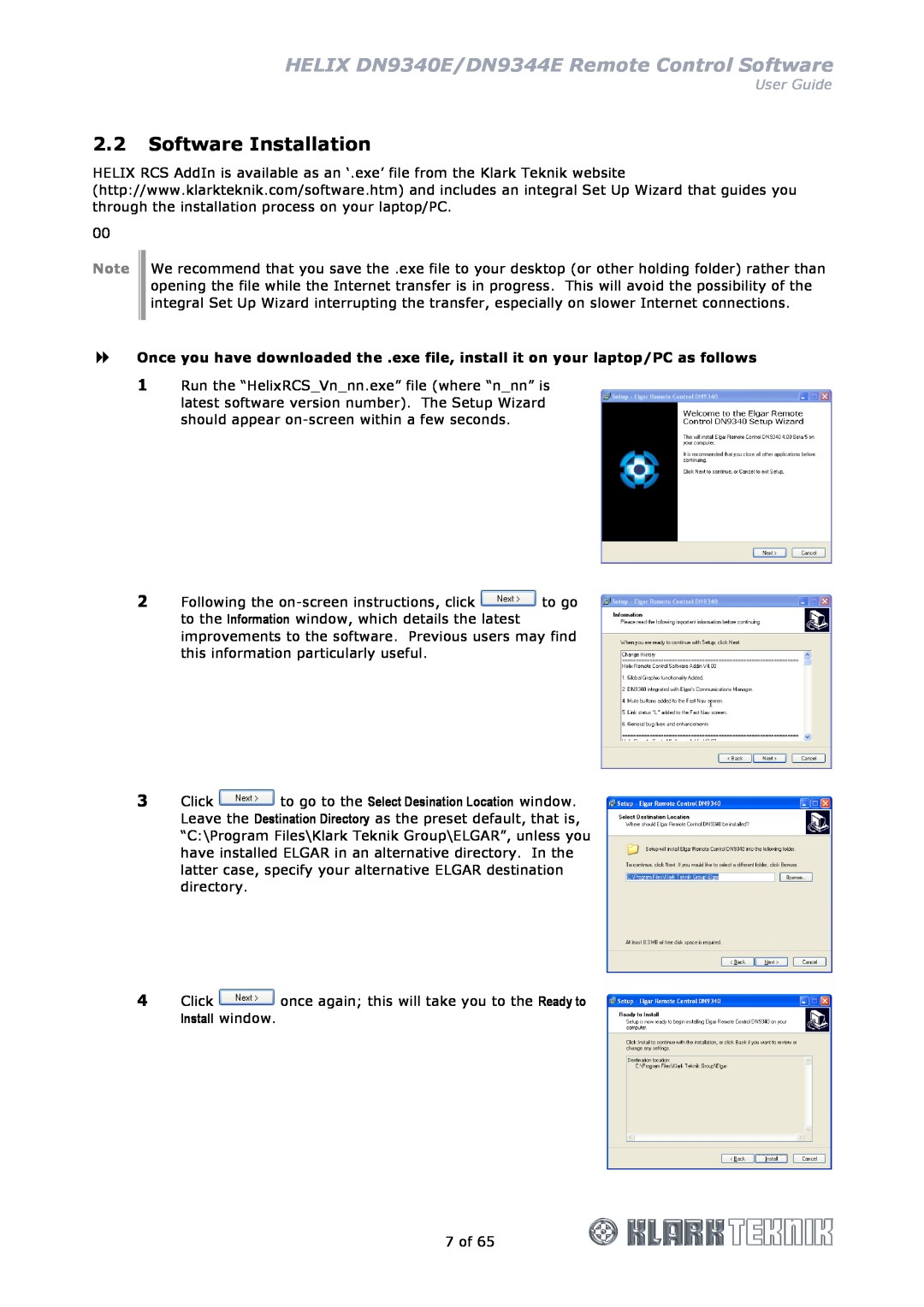 Klark Teknik manual Software Installation, HELIX DN9340E/DN9344E Remote Control Software, User Guide 