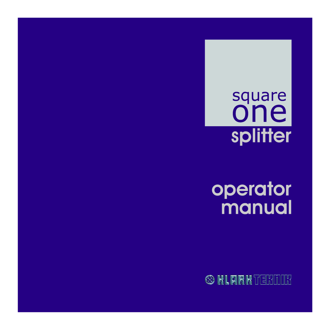 Klark Teknik DY11 7HJ manual splitter operator manual 