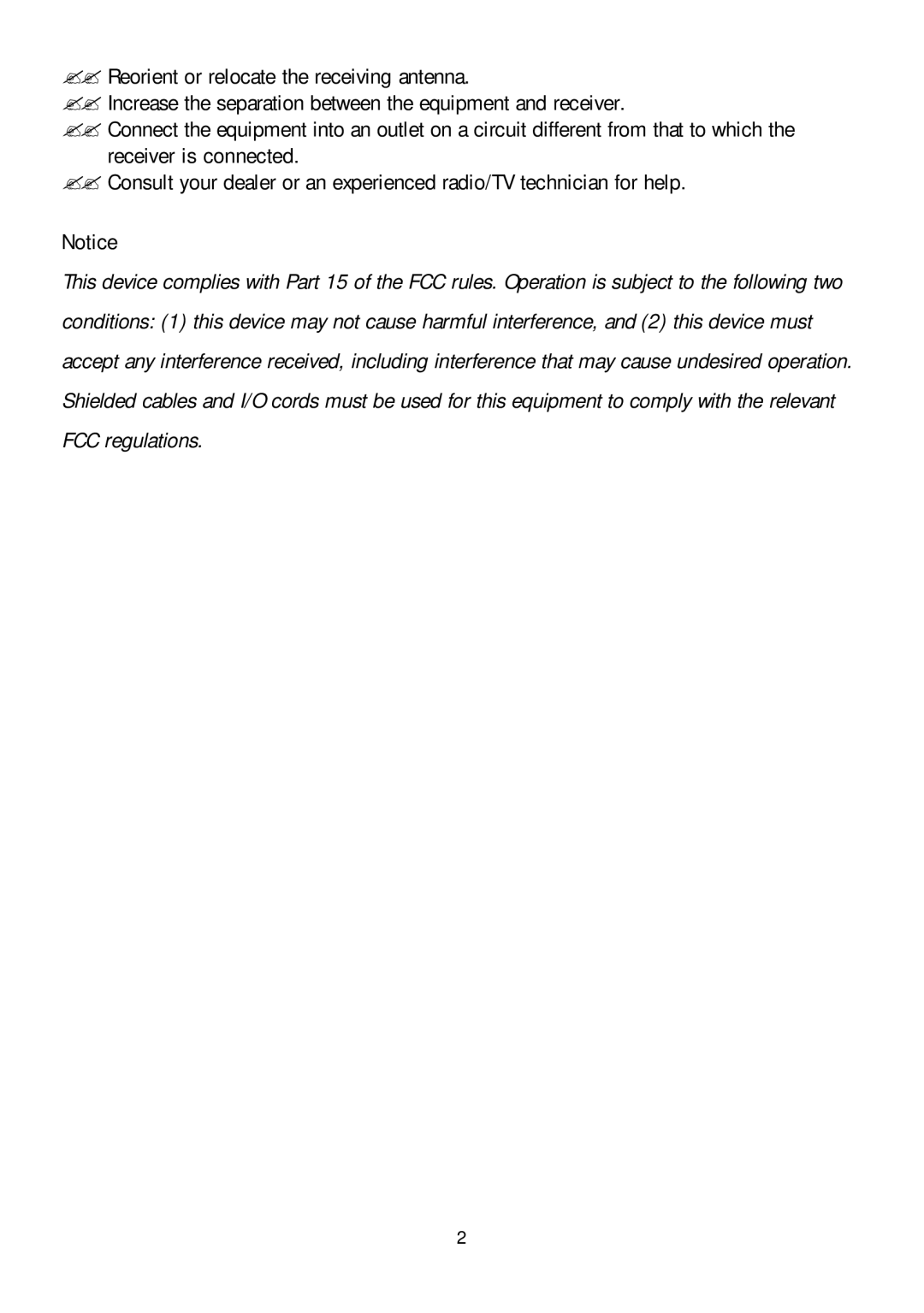 Klegg electronic M6 501P manual FCC regulations 