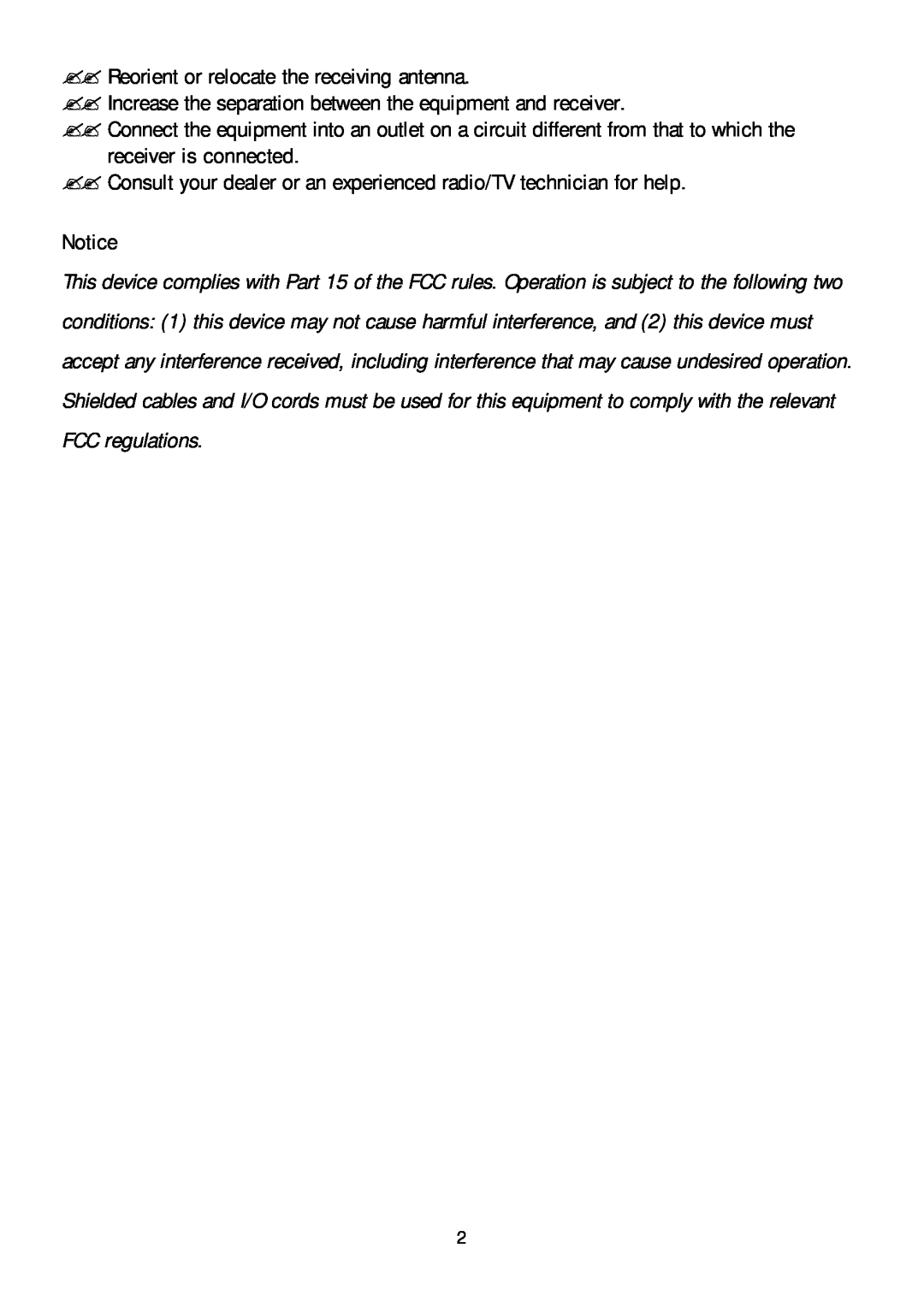 Klegg electronic M6 501P manual FCC regulations 