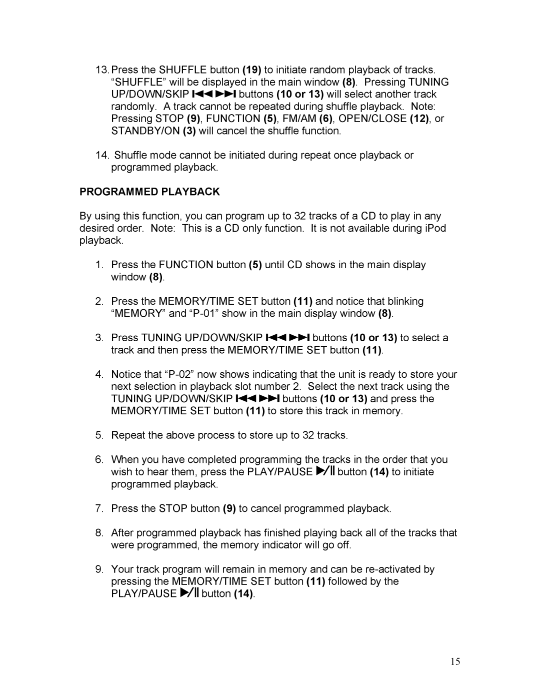 KLH KS-600 owner manual Programmed Playback 