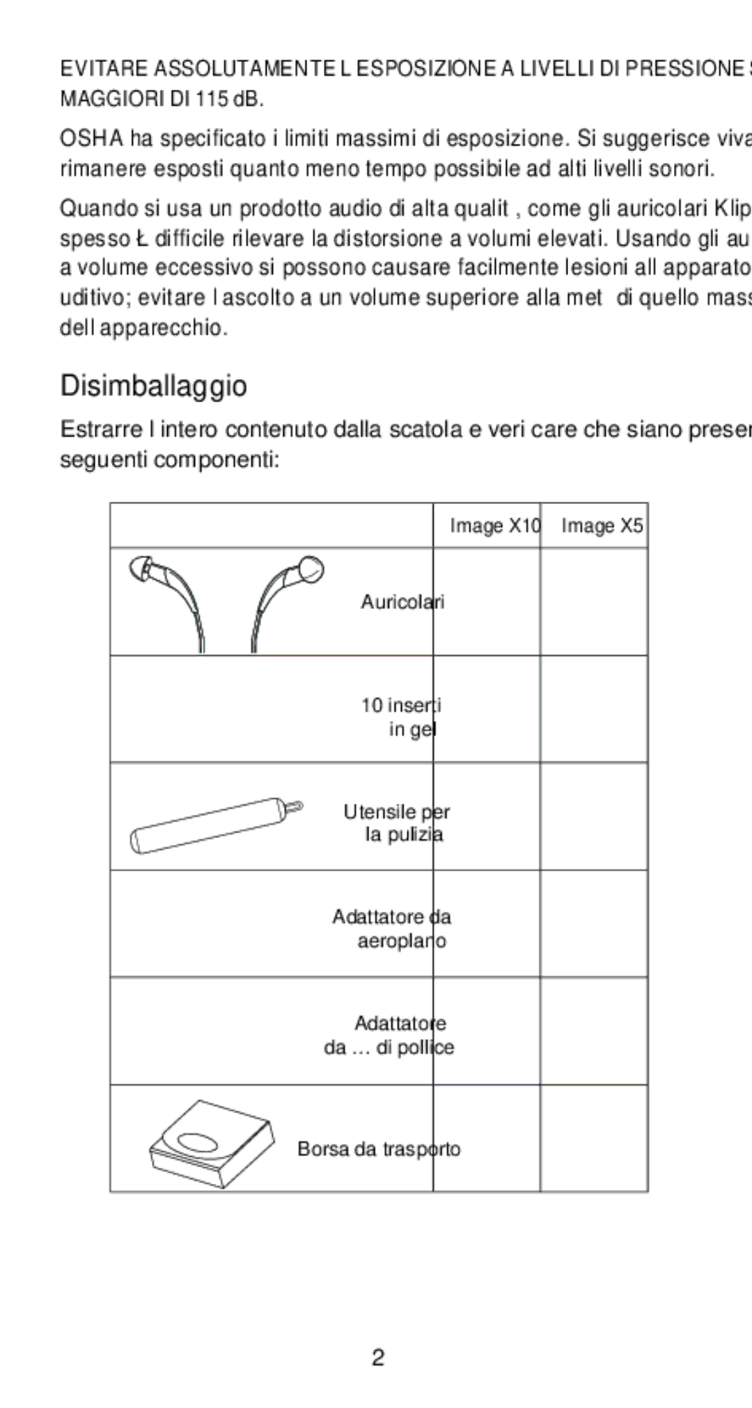 Klipsch 1010950 owner manual Disimballaggio 