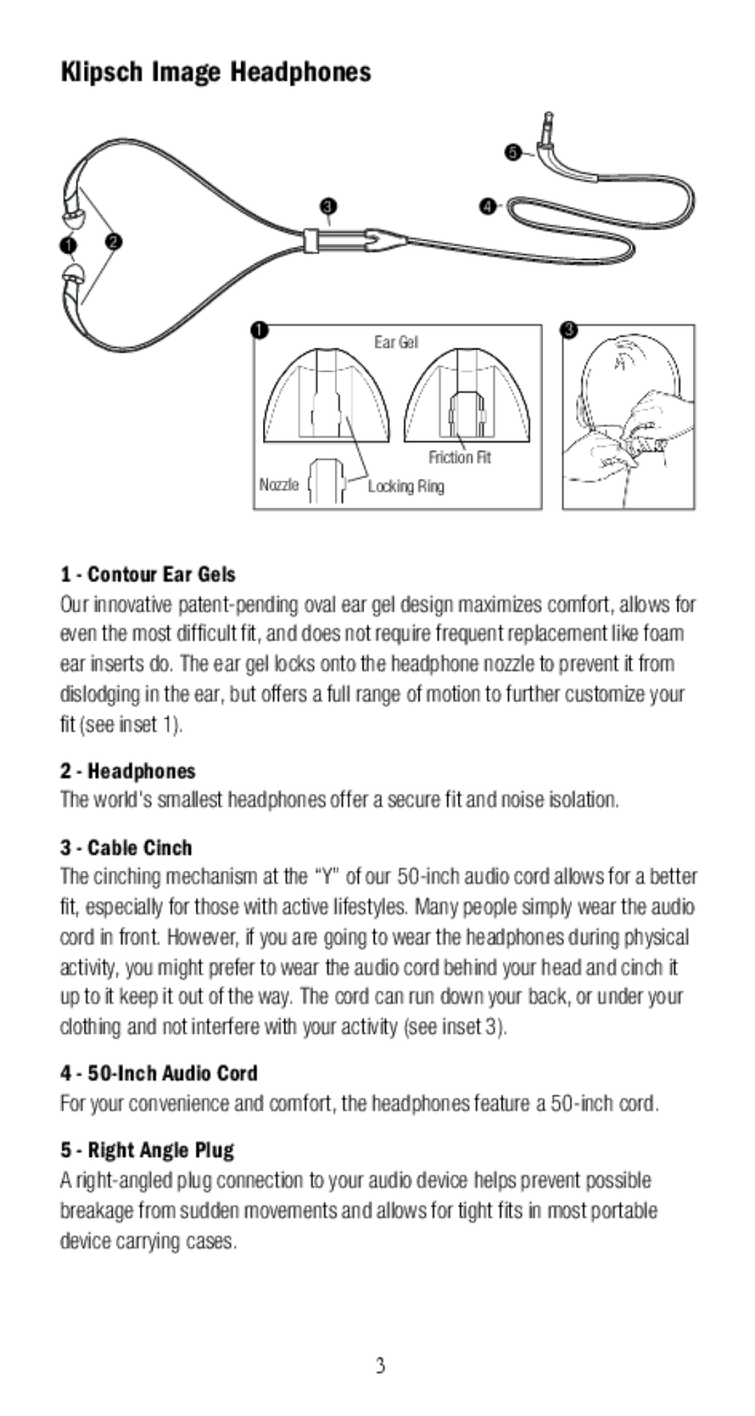 Klipsch 1010950 owner manual Klipsch Image Headphones 