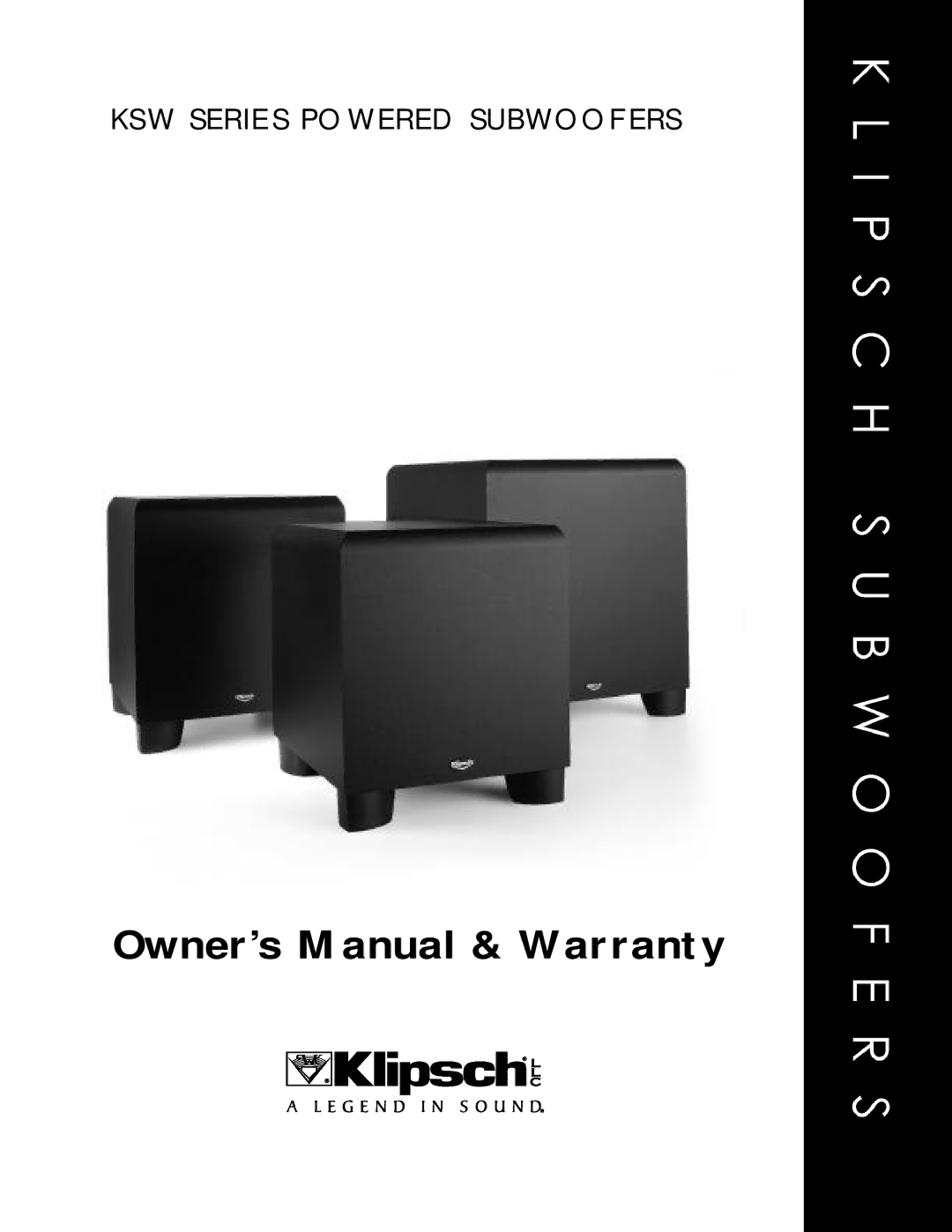 Klipsch 20M0499 warranty KS W Serie S PO Wered Subwoof ERS 