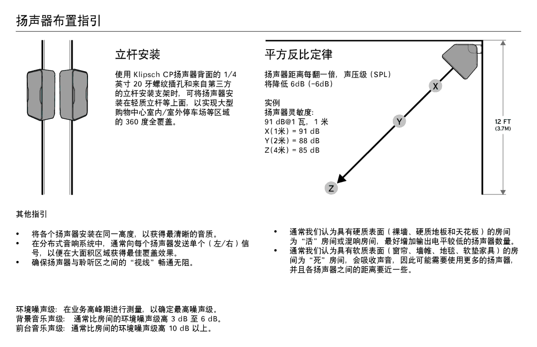 Klipsch CP-T owner manual 立杆安装 