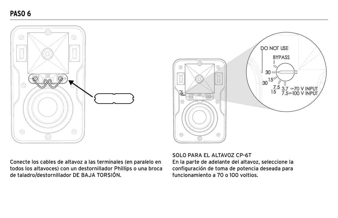 Klipsch CP-T owner manual Solo Para EL Altavoz CP-6T 