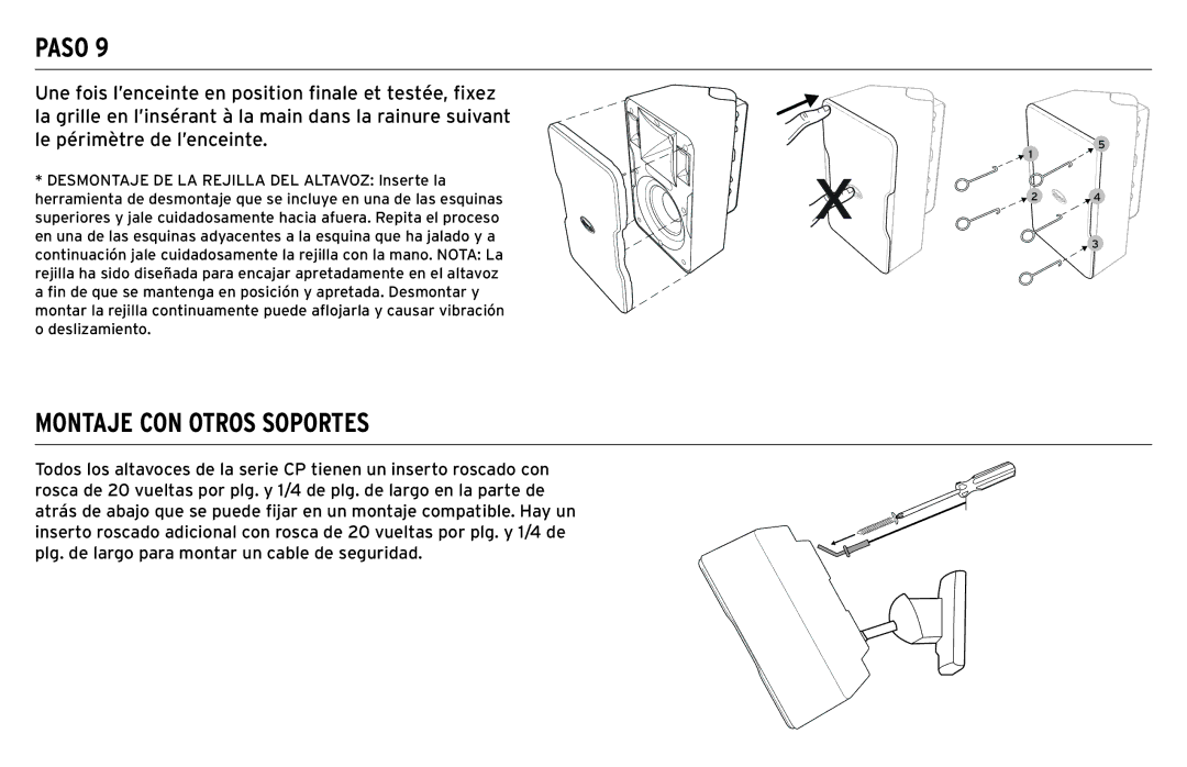 Klipsch CP-T owner manual Montaje CON Otros Soportes 