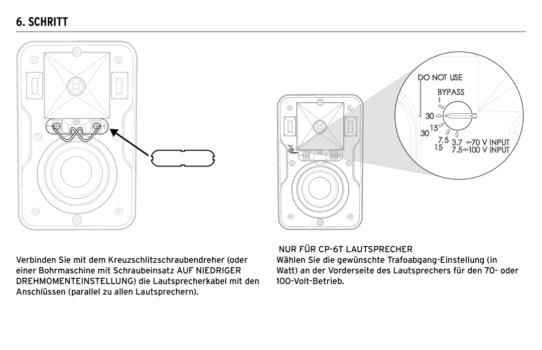 Klipsch CP-T owner manual NUR FÜR CP-6T Lautsprecher 