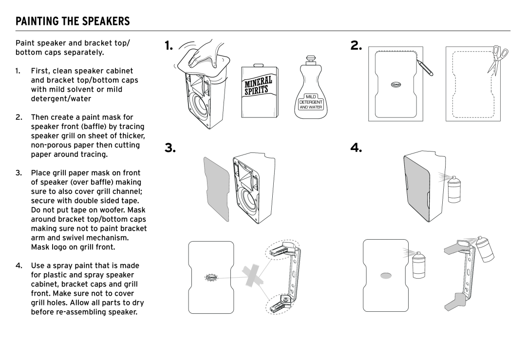 Klipsch CP-T owner manual Painting The Speakers 