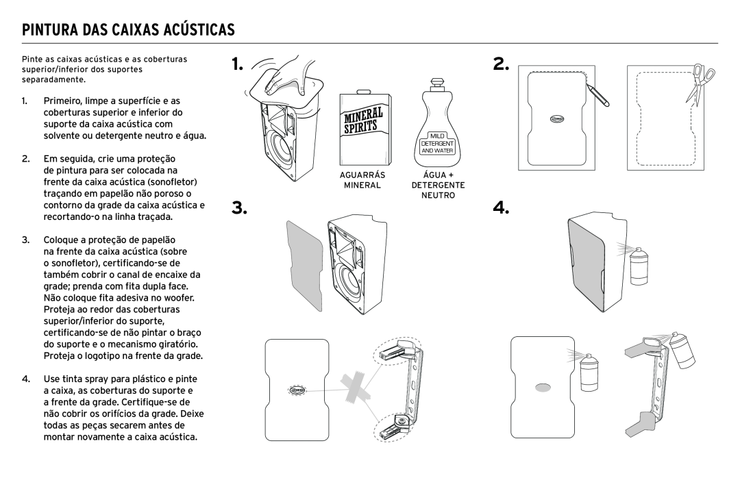 Klipsch CP-T owner manual Pintura Das Caixas Acústicas, Mineral 