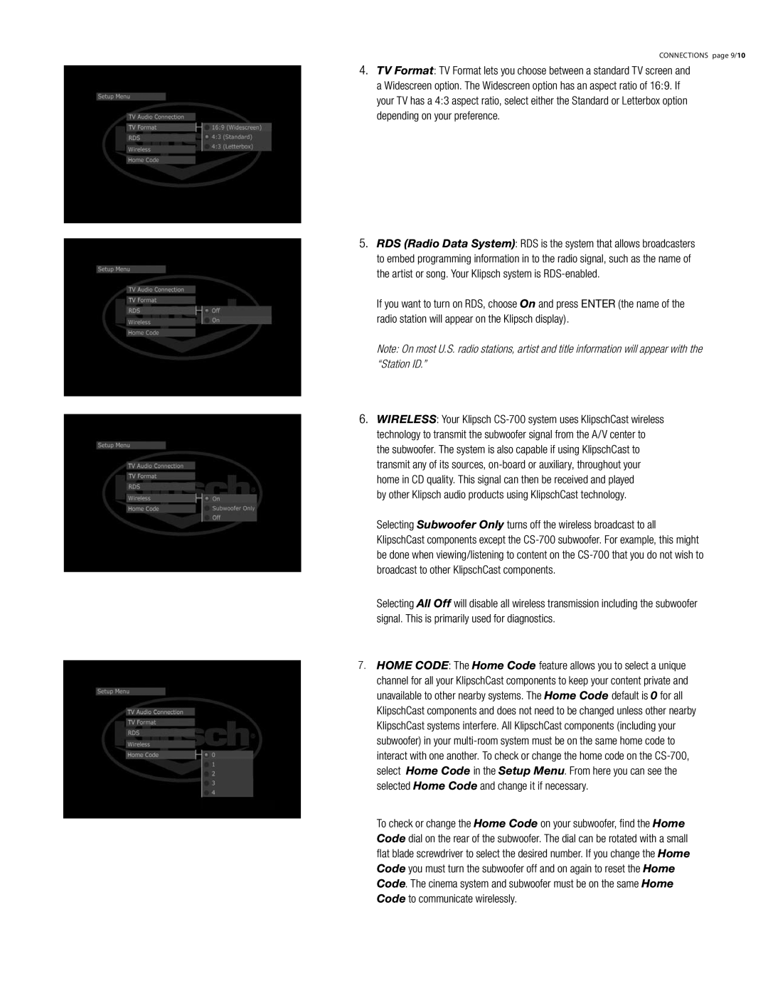 Klipsch CS-700 owner manual By other Klipsch audio products using KlipschCast technology 