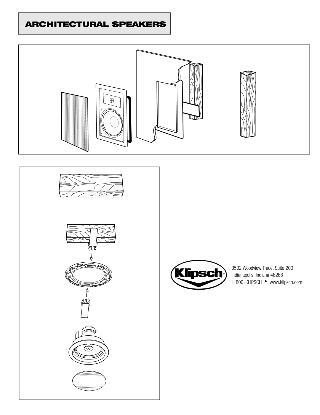 Klipsch CS ARCHITECTURAL owner manual Architectural Speakers 