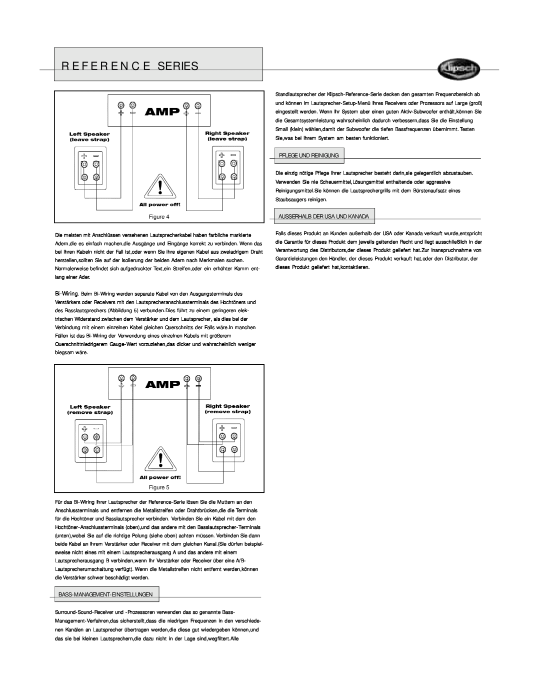 Klipsch Floorstanding Speaker Reference Series, Pflege Und Reinigung, Staubsaugers reinigen, Bass-Management-Einstellungen 