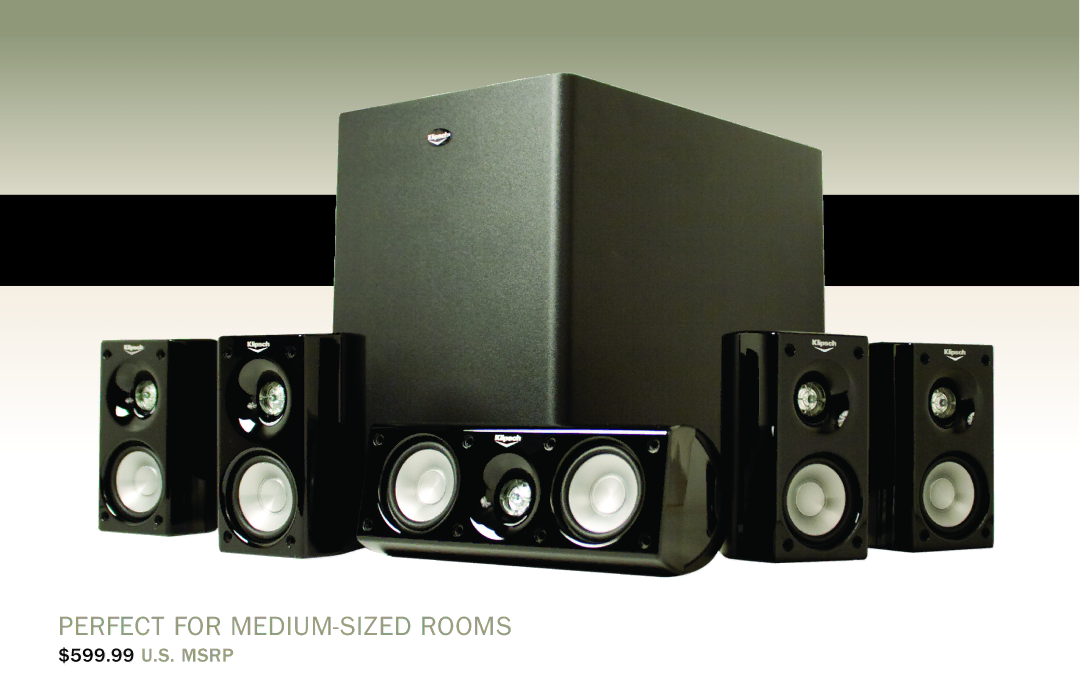 Klipsch HD 1000, HD 300, HD 500 manual Perfect for medium-sized Rooms 