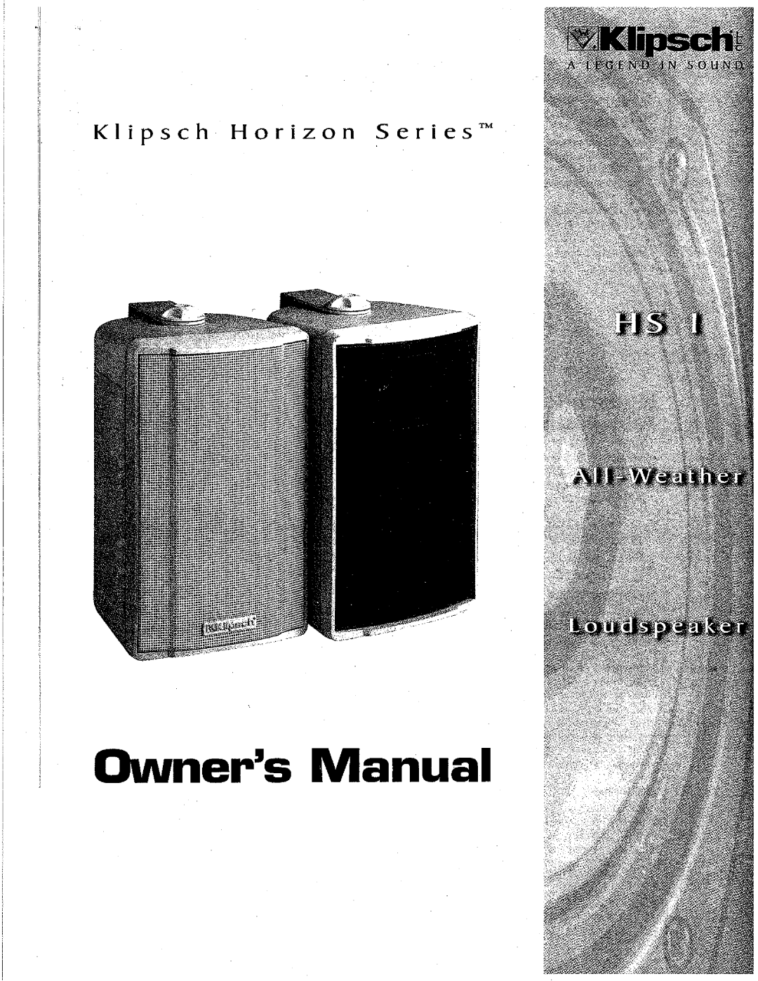 Klipsch HS1 manual 