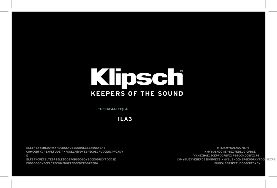 Klipsch KG-300 manual Klipsch.Com 