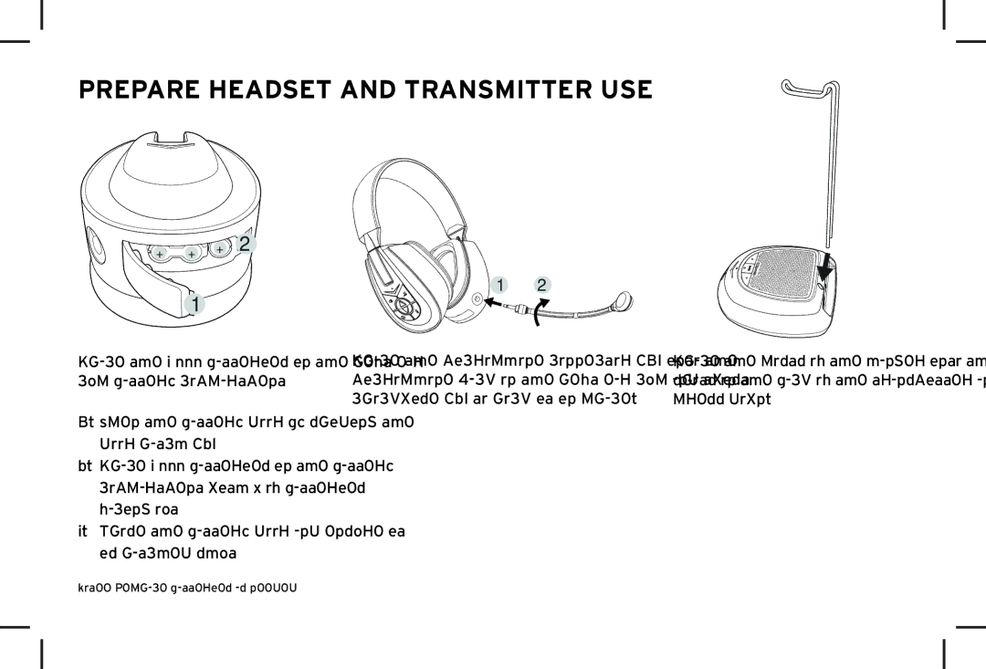 Klipsch KG-300 manual Prepare Headset and Transmitter USE 