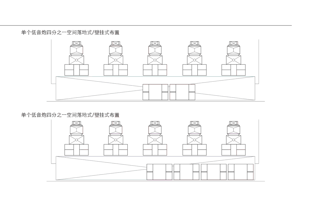 Klipsch KPT-1802-HLS owner manual 单个低音炮四分之一空间落地式/壁挂式布置 