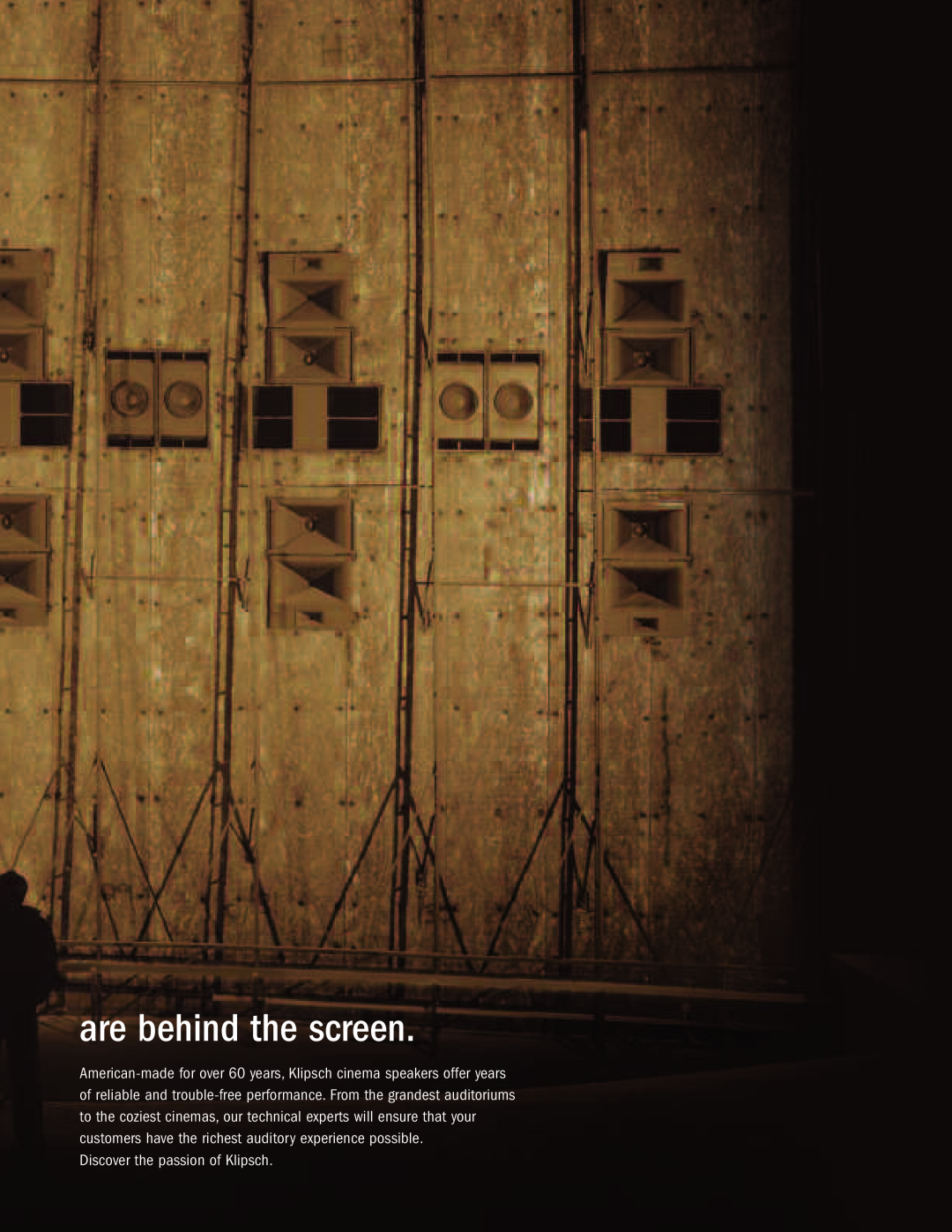 Klipsch Loudspeaker System manual are behind the screen, Discover the passion of Klipsch 