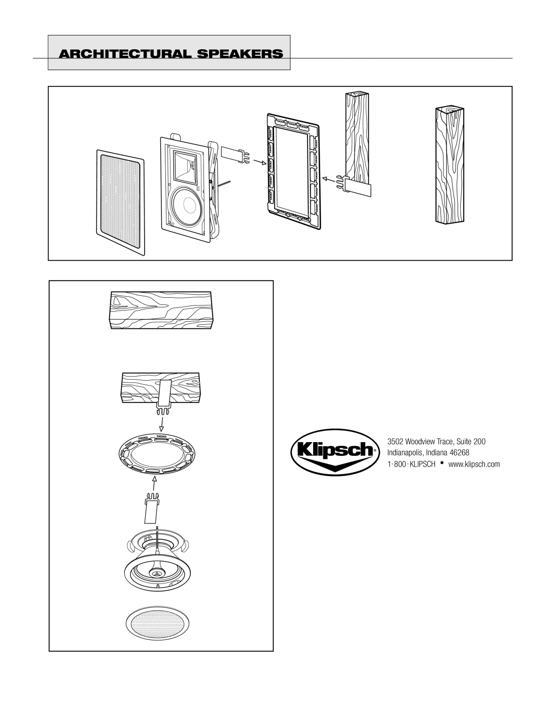 Klipsch OUTDOOR SPEAKER owner manual Architectural Speakers 