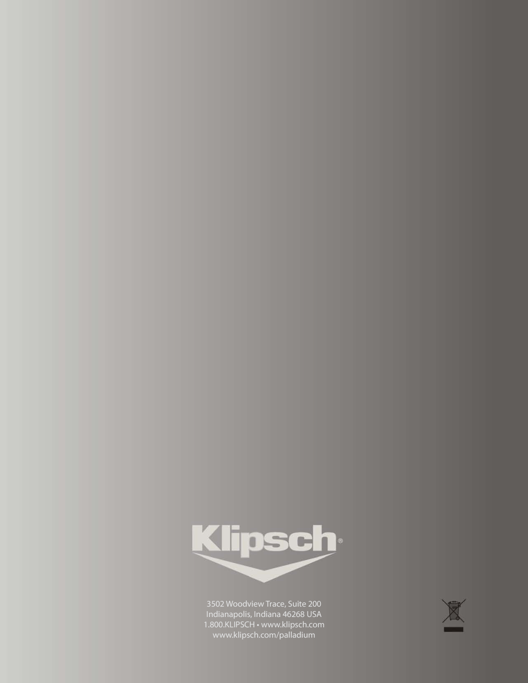 Klipsch P-312W owner manual 