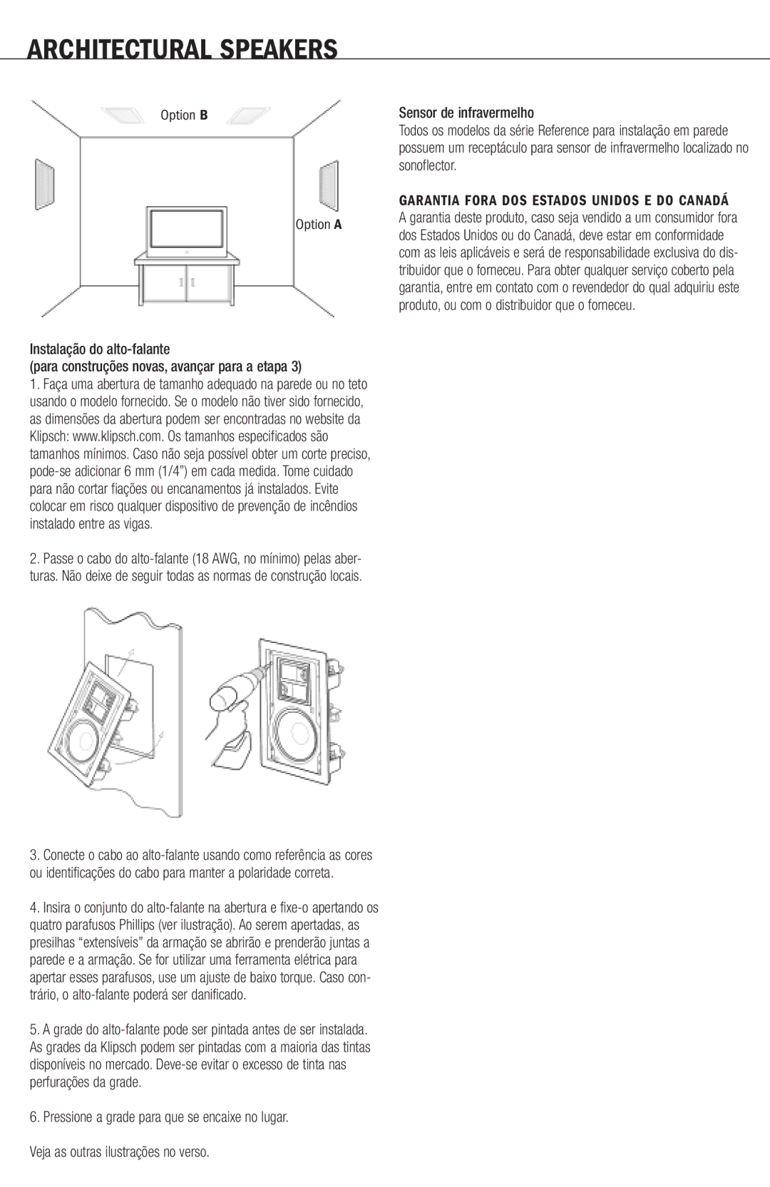 Klipsch R-5650-S owner manual Architectural Speakers 