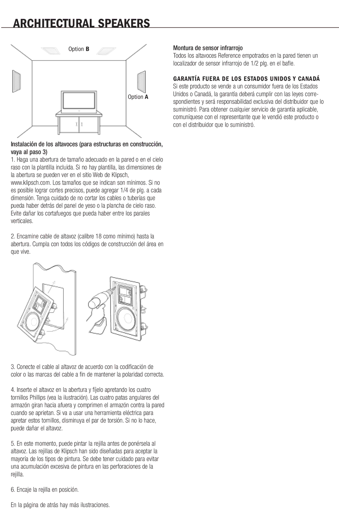 Klipsch R-5650-S owner manual Architectural Speakers 