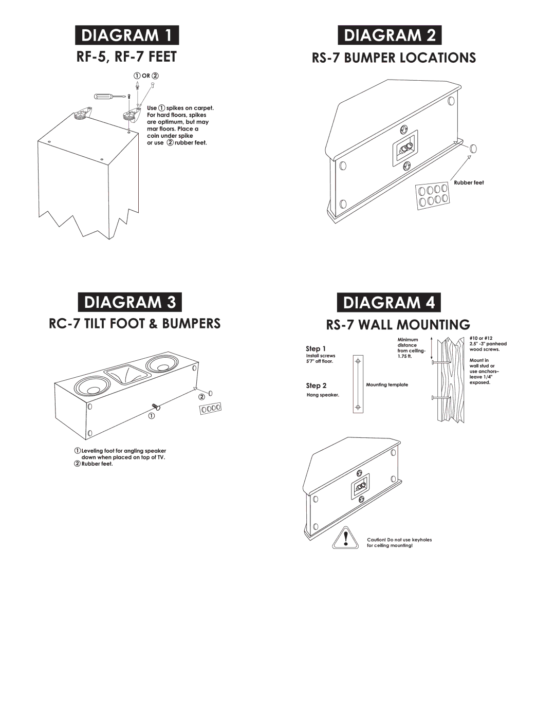 Klipsch RC-7, RS-7, RF-7, RF-5 owner manual 