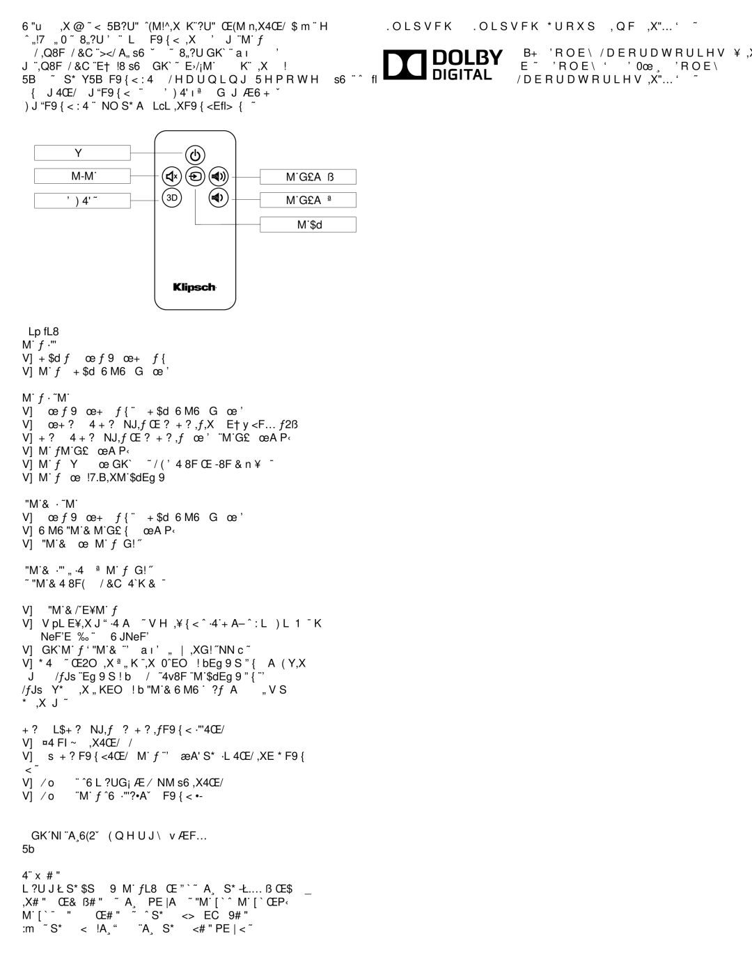 Klipsch SB3 owner manual 