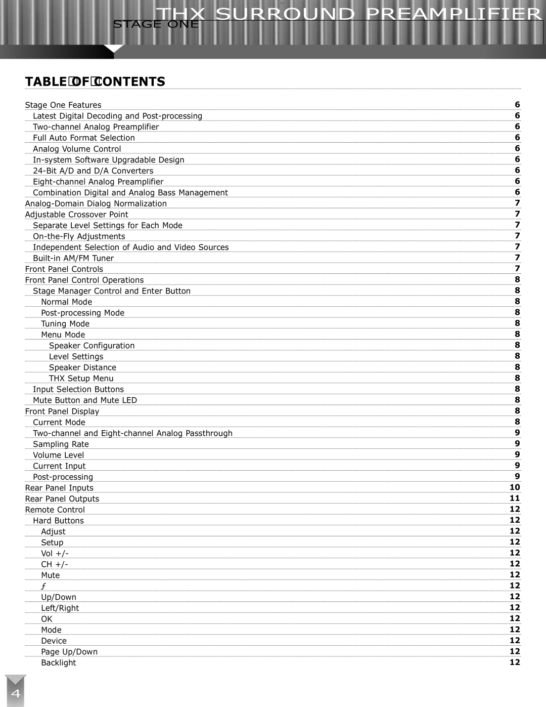 Klipsch THX ULTRA2 manual Table of Contents 