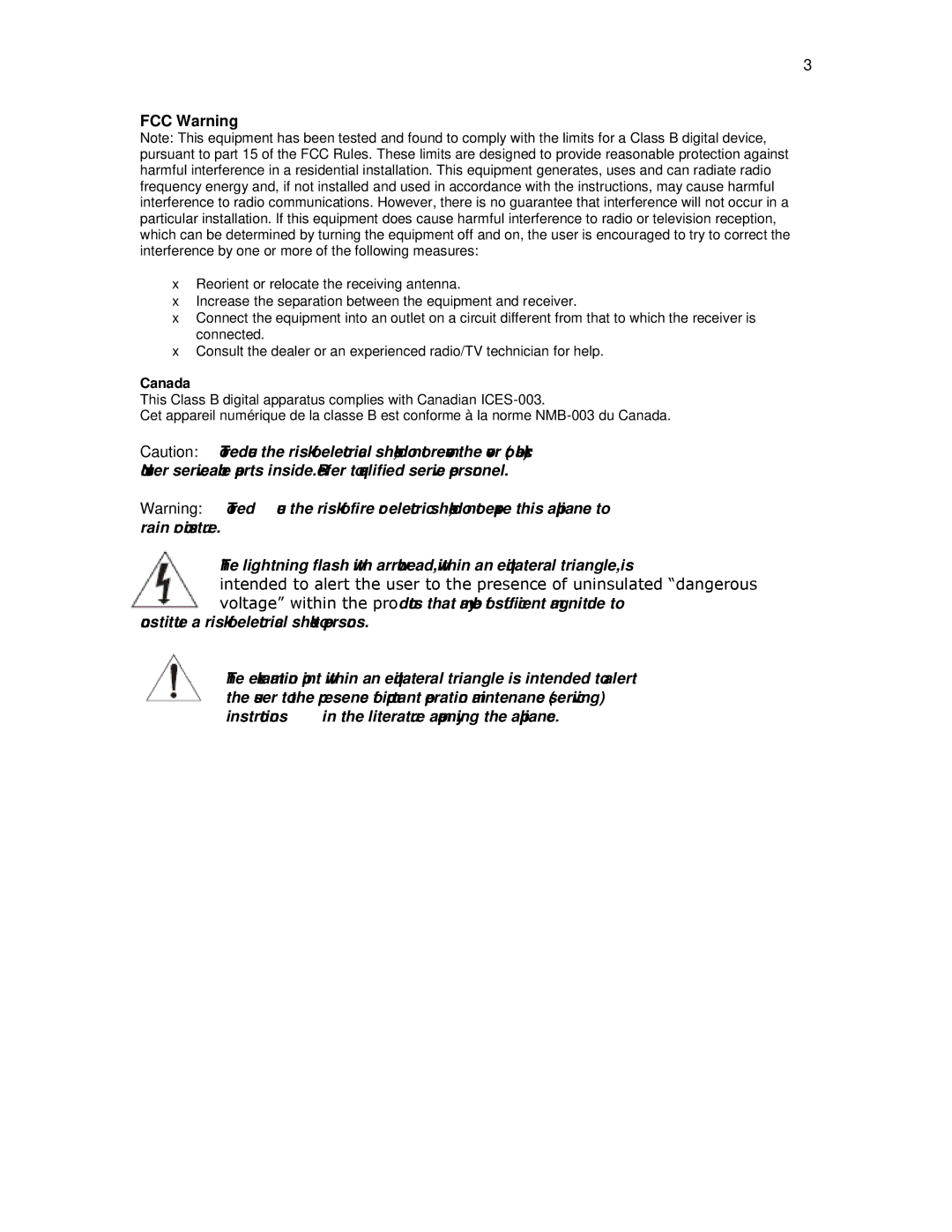 Knoll GSZ67 installation instructions FCC Warning 