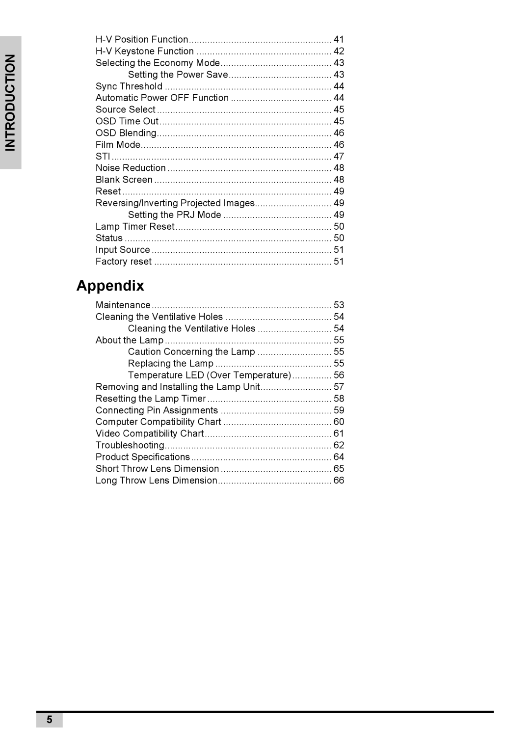 Knoll Systems 1080p DLP user manual Appendix 